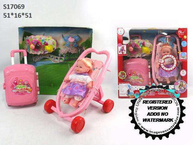 DOLL WITH TROLLEY AND SUITCASE (M-20)(M-8)(T-65)