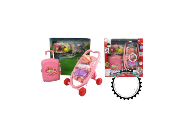 DOLL WITH TROLLEY AND SUITCASE (M-20)(M-8)(T-65) DOLL WITH TROLLEY AND SUITCASE (M-20)(M-8)(T-65)