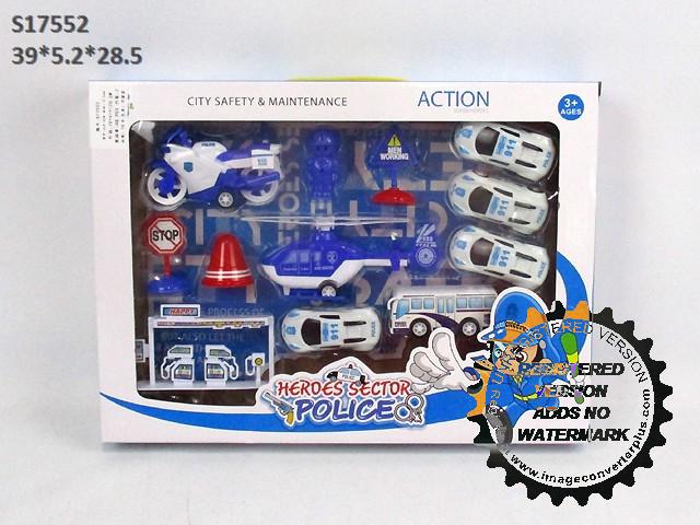 PULL BACK POLICE CAR SET (F-28)(K-33)(S-3)(E-04/R28/K16/K31