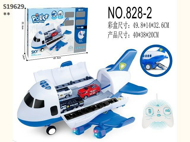 RC POLICE PLANE WITH METAL CAR (A-5)(B-8)(K-9)