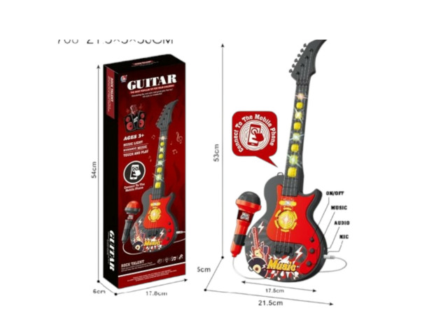 GUITAR WITH MICROPHONE(W/LIGHT & MUSIC)