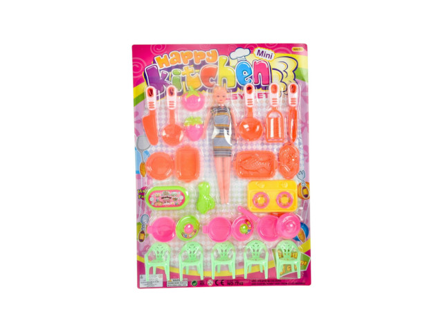 KITCHEN SET WITH DOLL (R-21)(S-14)(K-15)(F-8)(F-15)(R-19) KITCHEN SET WITH DOLL (R-21)(S-14)(K-15)(F-8)(F-15)(R-19)