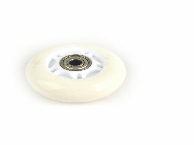 WHEEL WITH BEARING, WHITE WHEEL CORE WITH TRANSPARENT WHEEL OUTER (H-53)