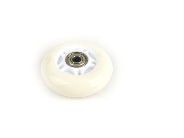 WHEEL WITH BEARING, WHITE WHEEL CORE WITH TRANSPARENT WHEEL OUTER (H-53)